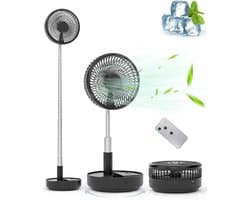 Staande ventilator oplaadbaar – Inklapbare tafelventilator – 4 snelheden – Afstandsbediening – USB-C