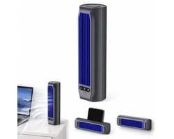 Tafelventilator - Tower Fan - Mini Ventilator - Air Cooler Desktop - Stille Koelventilator - USB Ventilator - Met Telefoonhouder - 3 Snelheden