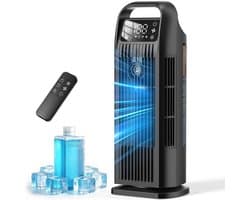 Mobiele Aircooler – 6-in-1 Luchtkoeler – Stil – 120° Oscillatie – 1200 ml – Zwart
