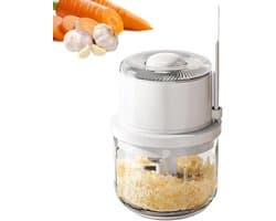 Elektrische hakmolen - Mini keukenmachine - Snel ingrediënten hakken - Draadloze flexibiliteit - 350 ml inhoud - Wit