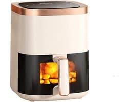 Luchtfriteuse - Heteluchtfriteuse Airfryer - Gezond Koken - Visueel Venster - 6L - Wit