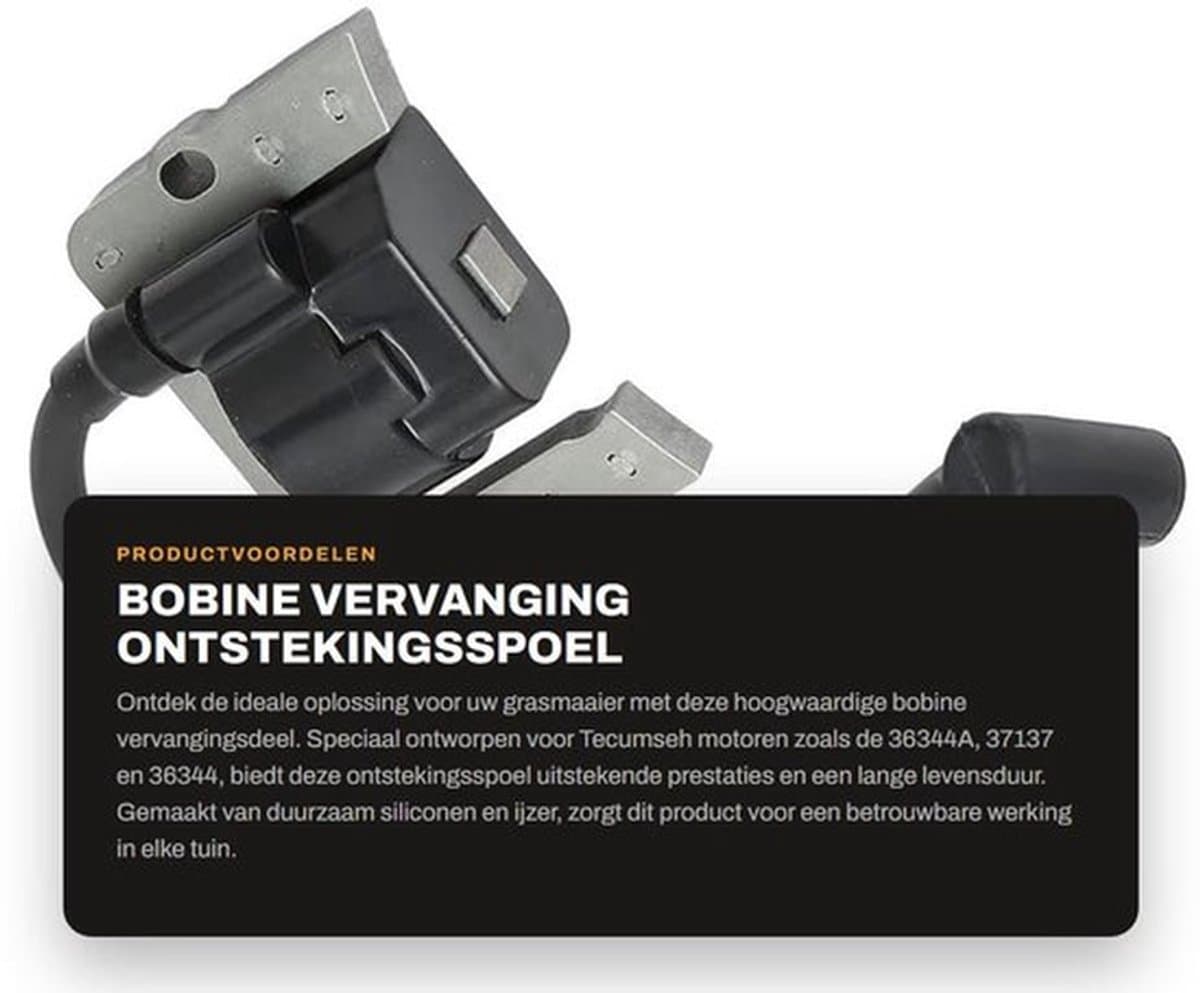 Bobine Vervanging Deel - Geschikt voor Tecumseh 36344A/37137 - Hoogwaardig Siliconen/IJzer - Eenvoudige Installatie - Gewicht 251 g - Lange Levensduur - Ontstekingsspoel — afbeelding 1