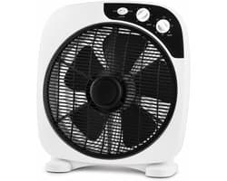 Tafelventilator 30,5 cm – 40 W – 3 Snelheden – 360° Draaibaar – Timer 120 Min – Wit/Zwart