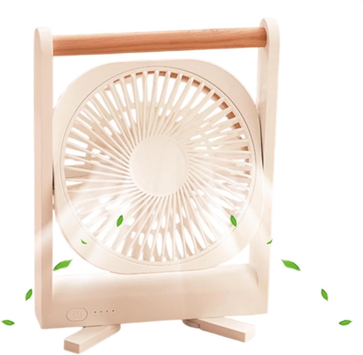 Draagbare Tafelventilator - Kleine Ventilator Bureau - Persoonlijke Koeling - Stille Luchtstroom - 16.8x3.7x23cm - Wit — afbeelding 1