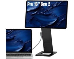 SOTSU® FlipAction Pro 16 inch Gen 2 - Portable Monitor 2.5K - 120 Hz - Draagbare Monitor voor Laptop - Tweede Scherm Laptop - USB-C 65W, Mini HDMI & DisplayPort - 100% DCI-P3 - Aluminium - Universe Black - Extra Scherm voor Laptop - Draagbaar Scherm