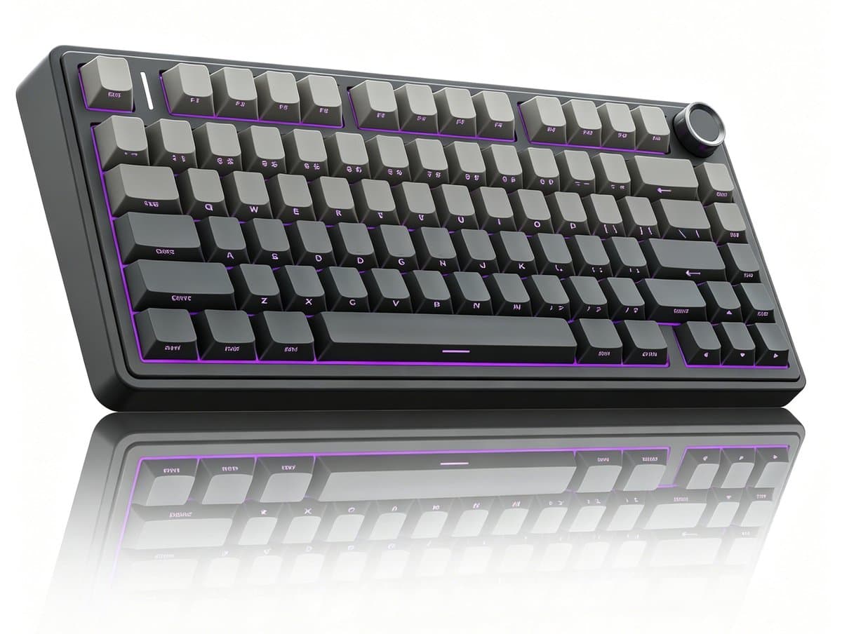 AULA F75 Pro - Draadloze Gaming Toetsenbord - Mechanisch Toetsenbord - 75% Hot-Swappable Custom Toetsenbord Met Draaiknop - 2,4 GHz/USB-C/BT5.0 Mechanisch Gamingtoetsenbord - Zeerif Zwart — afbeelding 1