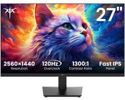 KTC H27T27 27" Monitor - QHD 2560×1440 - Fast IPS - 120Hz - FreeSync - Zwart