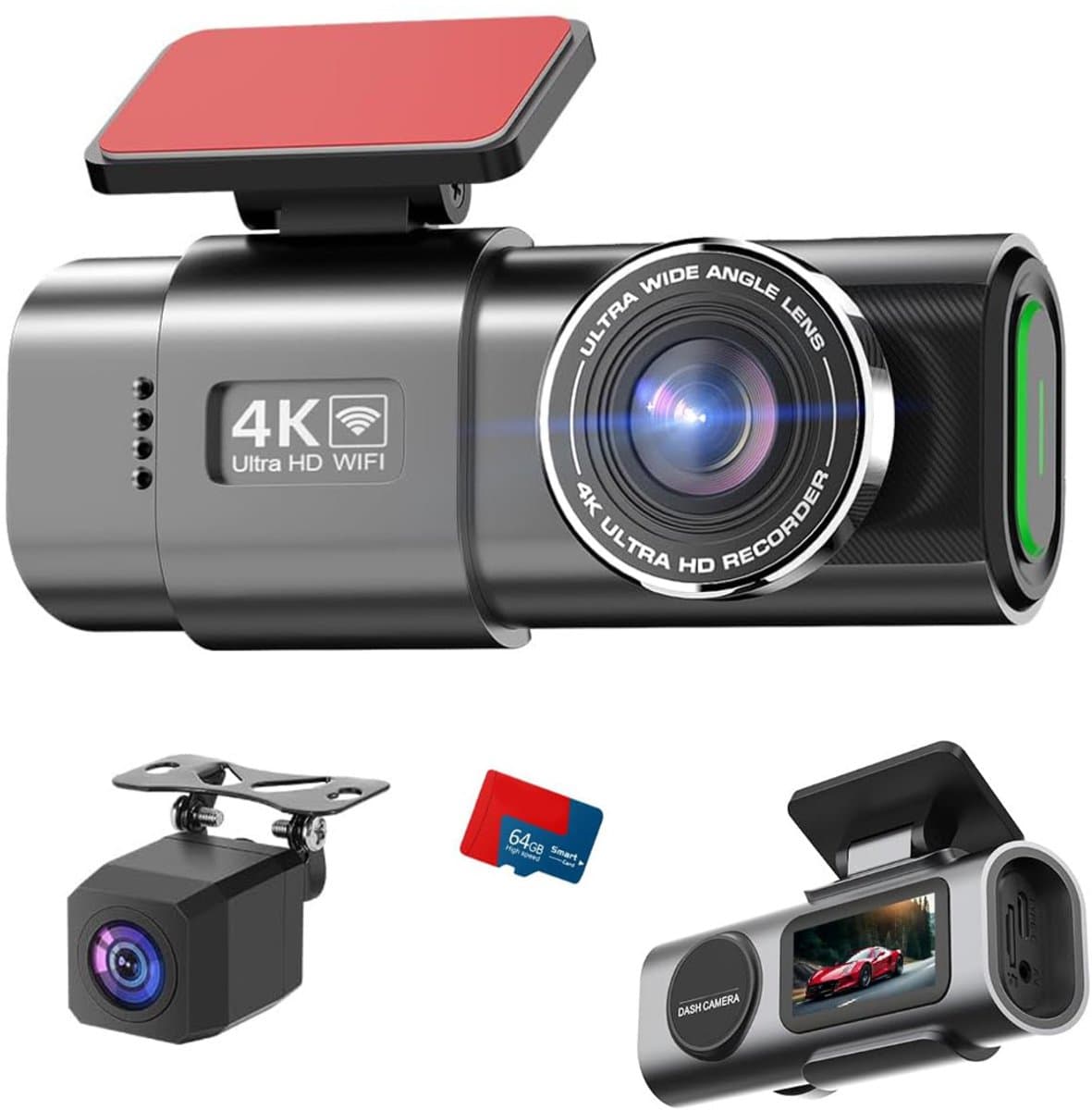 Zavio® Dashcam voor Auto - Auto Camera - Dashcam Voor en Achter Draadloos — afbeelding 1