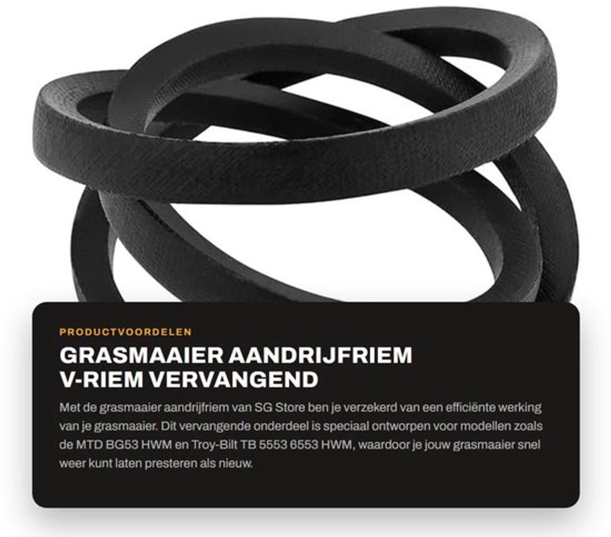 Aandrijfriem V-riem vervangend onderdeel - Binnenomtrek 750 mm - Buitenomtrek 772 mm - Breedte 10 mm - Compatibel met MTD/Troy-Bilt - Rubber/vezelmaterialen - Grasmaaier Riem — afbeelding 1