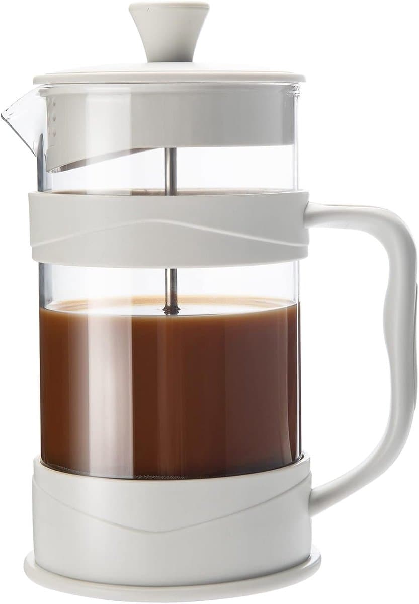 Thijox - French Press Koffie/Thee Maker, Camping Mini Koffiezetapparaat 304 Roestvrij Staal, Hittebestendig Glas, Cold Brew Koffie Pers 11,8 oz voor T — afbeelding 1