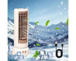 KZQ Bladloze Torenventilator - Usb Herlaadbaar - 3 Snelheden - 1200mAh Batterij - Stille Staande Ventilator - Geschikt Voor Slaapkamer Woonkamer Kantoor En Thuis - wit