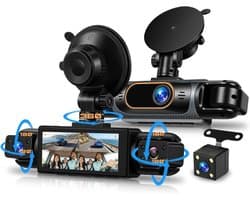 SNJY® Dashcam voor Auto - Auto Camera - Dashcam Voor en Achter en Zijkanten - 360° Dashcam - 1080P - Zwart