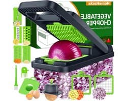 Keukengadget Set - Groente Snijder - Snel Ingrediënten Voorbereiden - 12-delig Multifunctioneel - 225 cm Lengte - Grijs