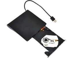 Externe CD/DVD Brander - Draagbare Drive - Back-ups Maken - USB 3.0 en Type C - 14.7 cm - Zwart
