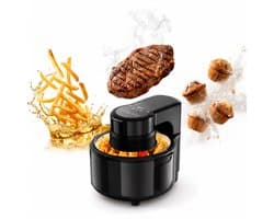 VidaStore Airfryer - Airfryer - Transparante Airfryer - Airfryer oven - Glazen deksel - 8 programma's - 5 liter - Compact 33x28x27
