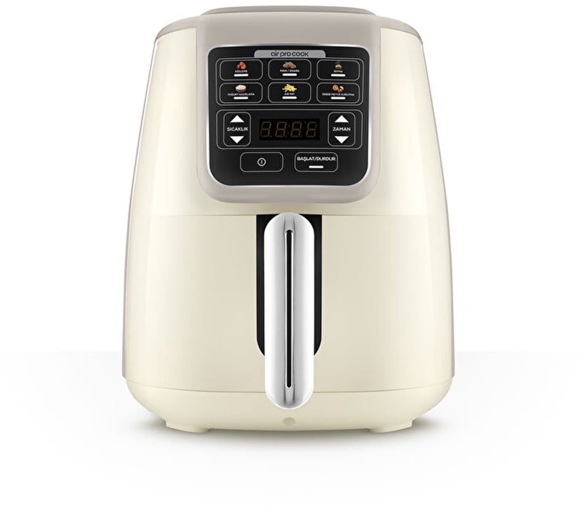 Karaca Air Pro Cook Koz Steel XL Airfryer – 4L – 1550W – RVS 304 Binnenpan – Iconic Beige — afbeelding 1