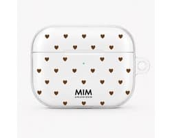 MIM Amsterdam - Valentine Chocolate - Geschikt voor AirPods Pro 2 - AirPod hoesje - Sterren print - Transparant hoesje met print - Shockproof- Cover voor AirPods - Trendy AirPod case