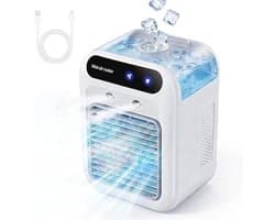 Mini airco - Persoonlijke Luchtkoeler 4-in-1 – Ultrasone Verneveling – 2 Snelheden – Oplaadbaar