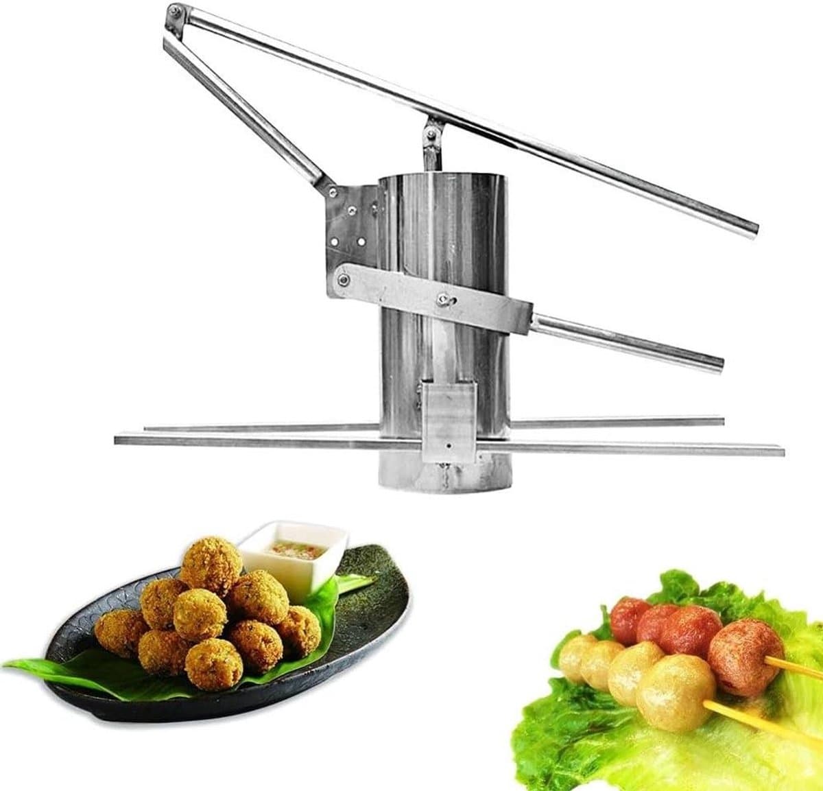 Gehaktbalmachine - Balvormer Keukengereedschap - Snel Ballen Maken - Grote Capaciteit Vat - 13 cm Diameter - Zilverkleurig — afbeelding 1