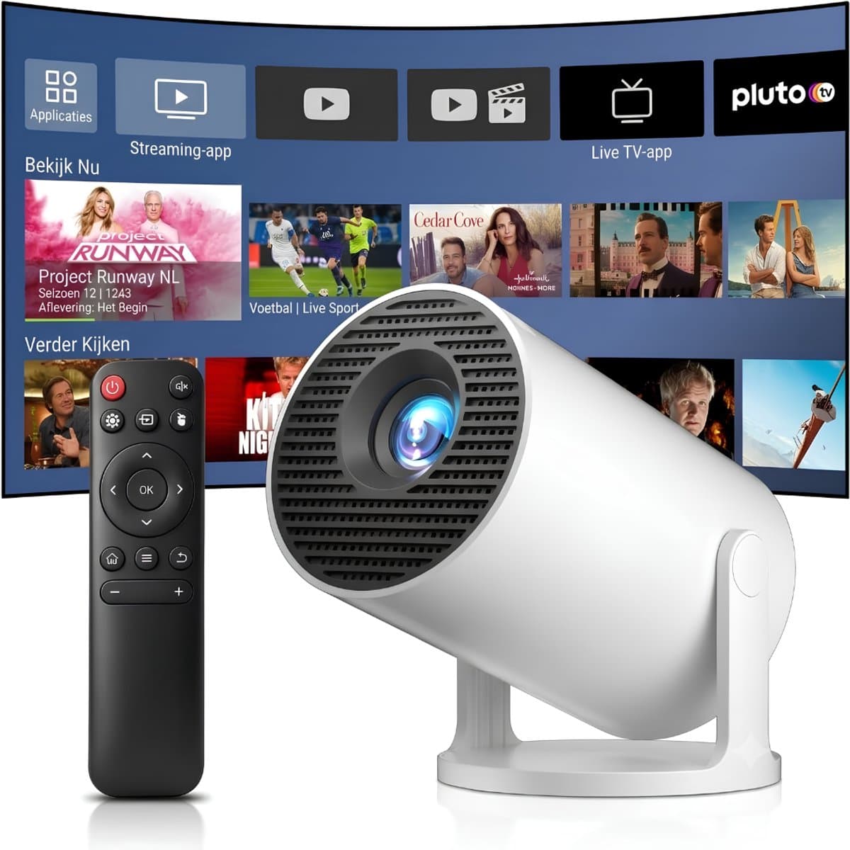 LNMsolutions® Mini Beamer - Beamer - Projector - Wit - 11cm x 11cm x 17cm — afbeelding 1