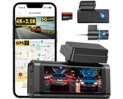 TYR® Draadloze Dashcam - Dashcam met CarPlay - Draadloos CarPlay-Scherm - Zwart - 4cm x 9cm x 6cm