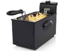 Friteuse - Frituurpan - Lekker Frituren - Roestvrij staal - 3 liter - Zwart