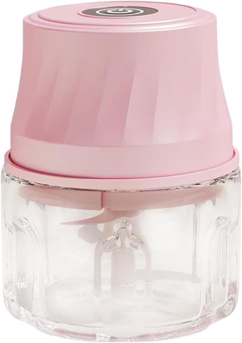 Mini Keukenmachine - Voedsel Hakker Processor - Groente Snijden - Eenknopsbediening - 350ml - Roze — afbeelding 1