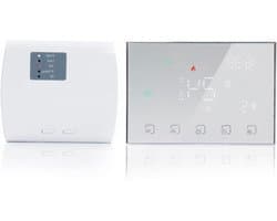 Slimme Thermostaat - Verwarming Controller - Energie Besparen - Draadloze RF Verbinding - 2x AA Batterij - Wit