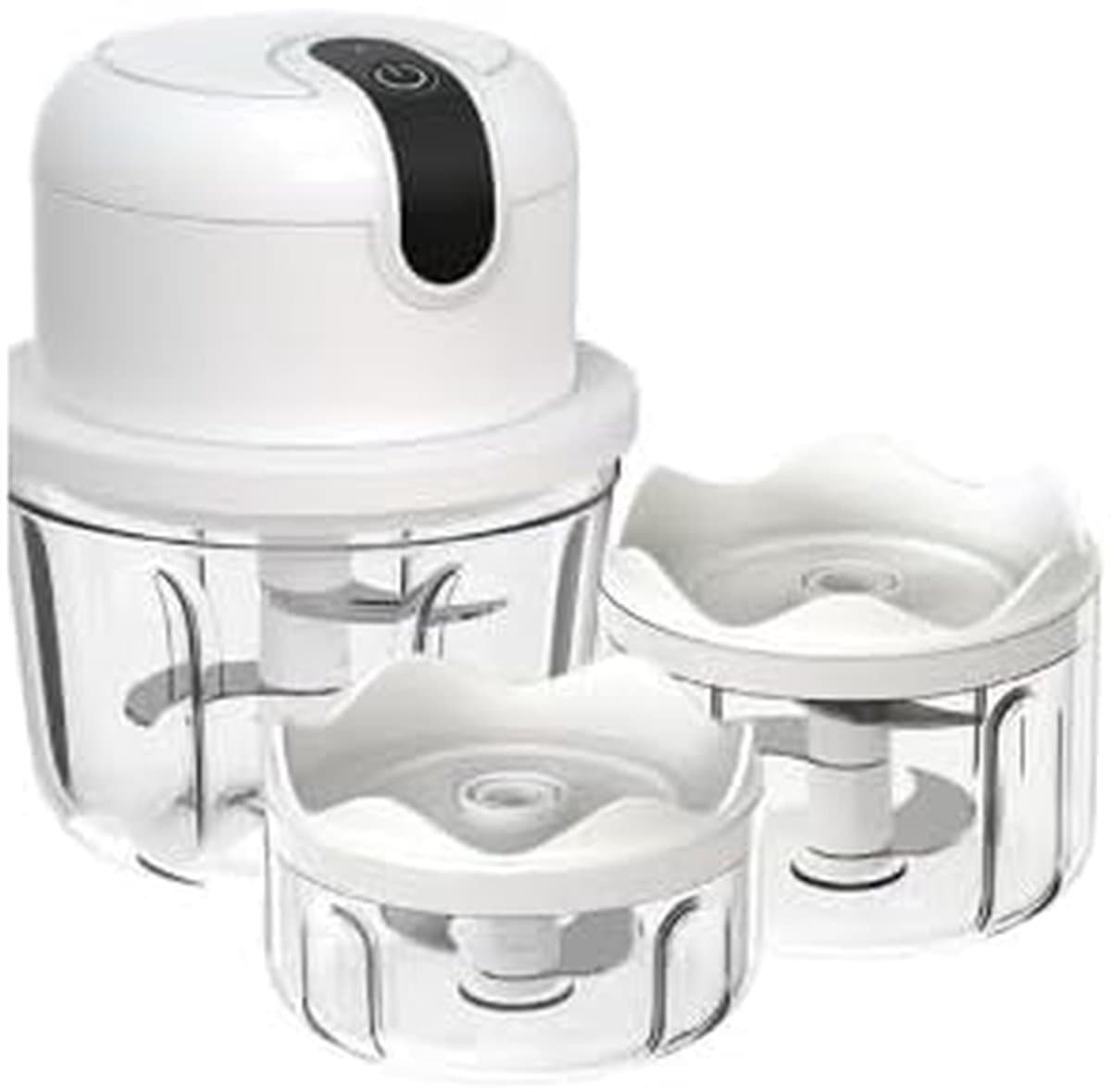 Elektrische Keukenhakselaar - Groentesnijder Mini Keukenmachine - Snel Ingrediënten Snijden - Voedselveilig Materiaal - 100 250 350 ml - Wit — afbeelding 1