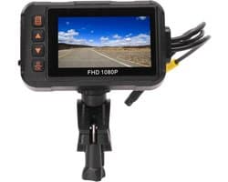 SnelShoppen - 3 Inch Motorfiets Dashcam, 1080P Voor- en Achtercamera Video 30 Fps Dubbele Hoek Waterdichte Rijd Recorder met Loopopname en G-Sensor Pa