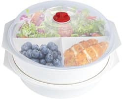 SnelShoppen - 2 Stuks Magnetron Schalen met Deksel, 2-Vaks Magnetron Dishes, Bewaardozen voor Verwarmen, Magnetron Schalen met Ventilatie voor Stoomfu