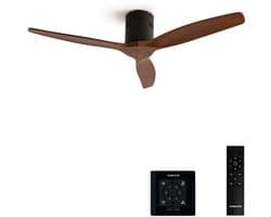 CREATE - Plafondventilator 40W silent 100% hout - S - Geen licht - Controller voor wandmontage - WIND CALM NATURAL WOOD