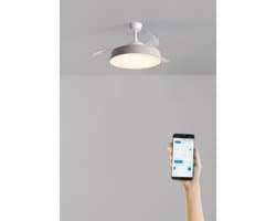 CREATE - Stille plafondventilator 40 W Ø107 cm met intrekbare bladen en LED-licht - M - Met licht - WIFI - WIND CLEAR CONTOUR