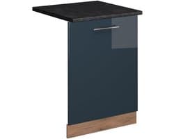 Vaatwasserfrontpaneel - Keukenfront - Inbouwkeuken - Zonder werkblad - 60 cm breed - Donkerblauw hoogglans