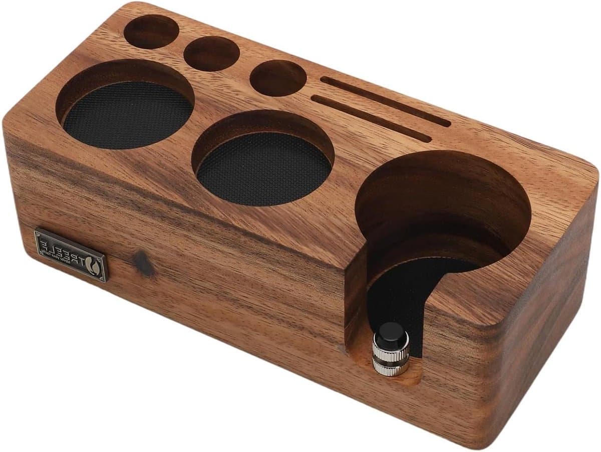 Tamper Station - Tamping Station - Espresso Voorbereiding - Massief Walnoothout - 51-54mm — afbeelding 1
