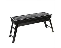 Opvouwbare Houtskool BBQ Grill – Draagbare RVS Camping Barbecue met Inklapbare Poten – Compacte Grill voor Buiten & Reizen