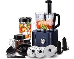 Celestul Keukenmachine - 1300W - Keukenrobot – Foodprocessor - 3.2L - Mengkom - Incl. Vleesmolen, Blender en extra 11 Accessoires - Zwart