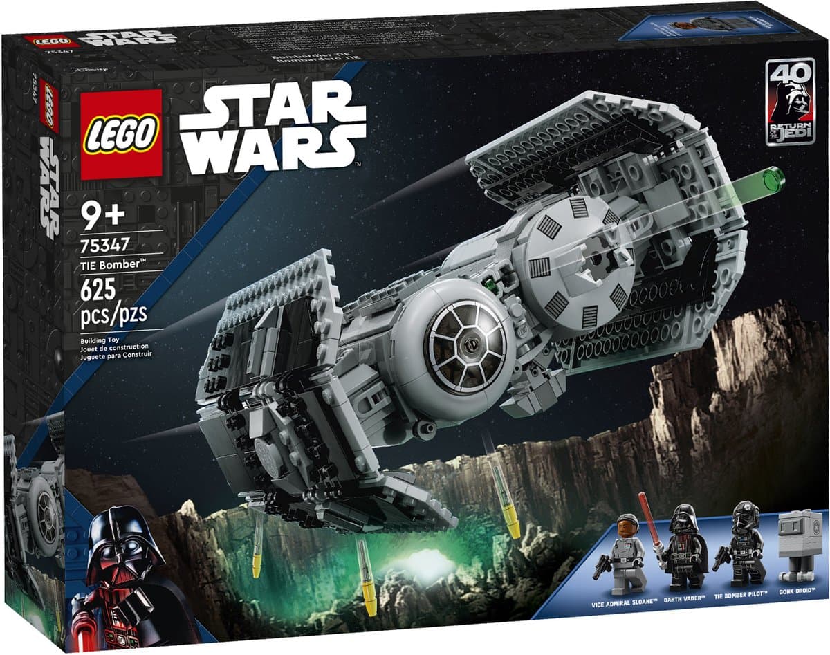 LEGO Star Wars TIE Bomber, Starfighter Modelbouwset met Darth Vader en Gonk Droid - 75347 — afbeelding 1
