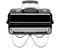 Houtskoolbarbecue | Draagbare Barbecue | Camping Barbecue Met Deksel En Tafelblad | Een Met Porselein Geëmailleerde Schaal | Klein En Licht | Outdoor Oven - Zwart (1131004)