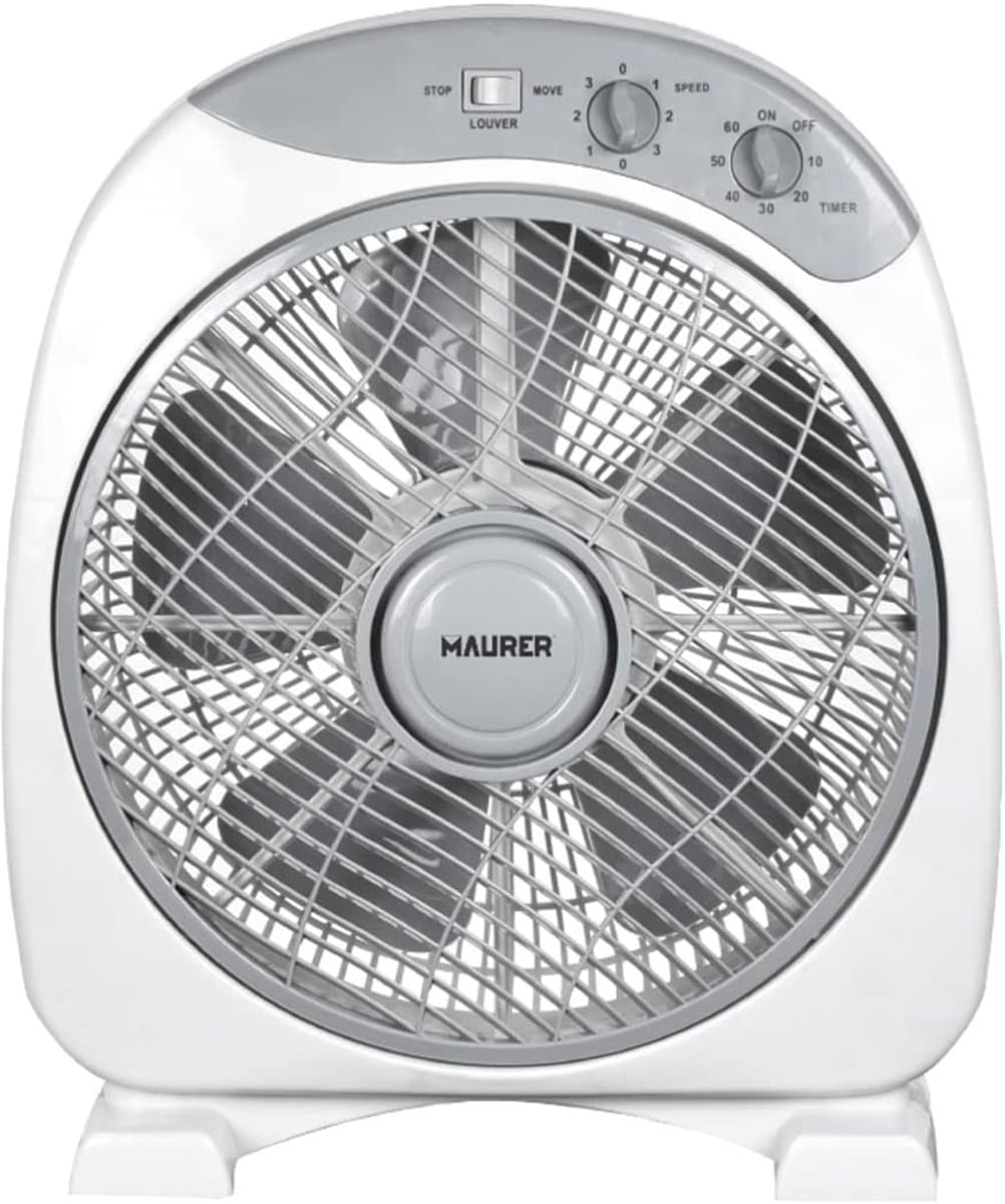 Krachtige Boxventilator 30 cm - 3 Snelheden & Timer - Stille Ventilator voor Hitte — afbeelding 1