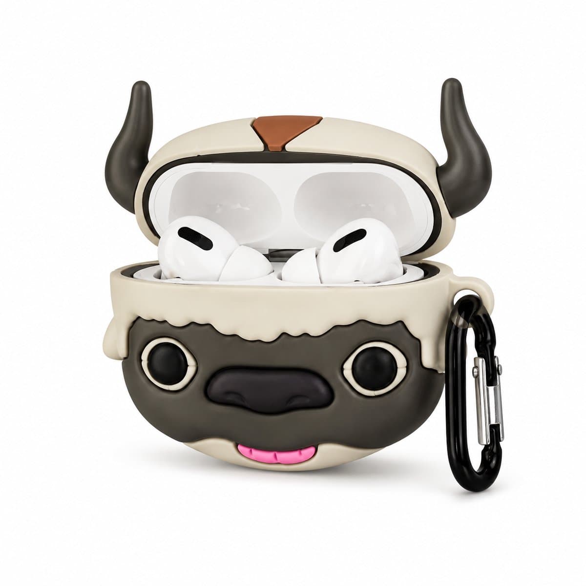 Schattige Bizon ''Avatar Appa Style'' AirPods Pro 2 Case – Beschermhoes met Lief Design en Anti-val Bescherming — afbeelding 1