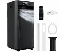 Auronic Mobiele Airco - 7.000 BTU - 3-in-1 - Airconditioning met 2 Raamafdichtingskits - Ventilator - Ontvochtiger - Tot 20m² - Zwart