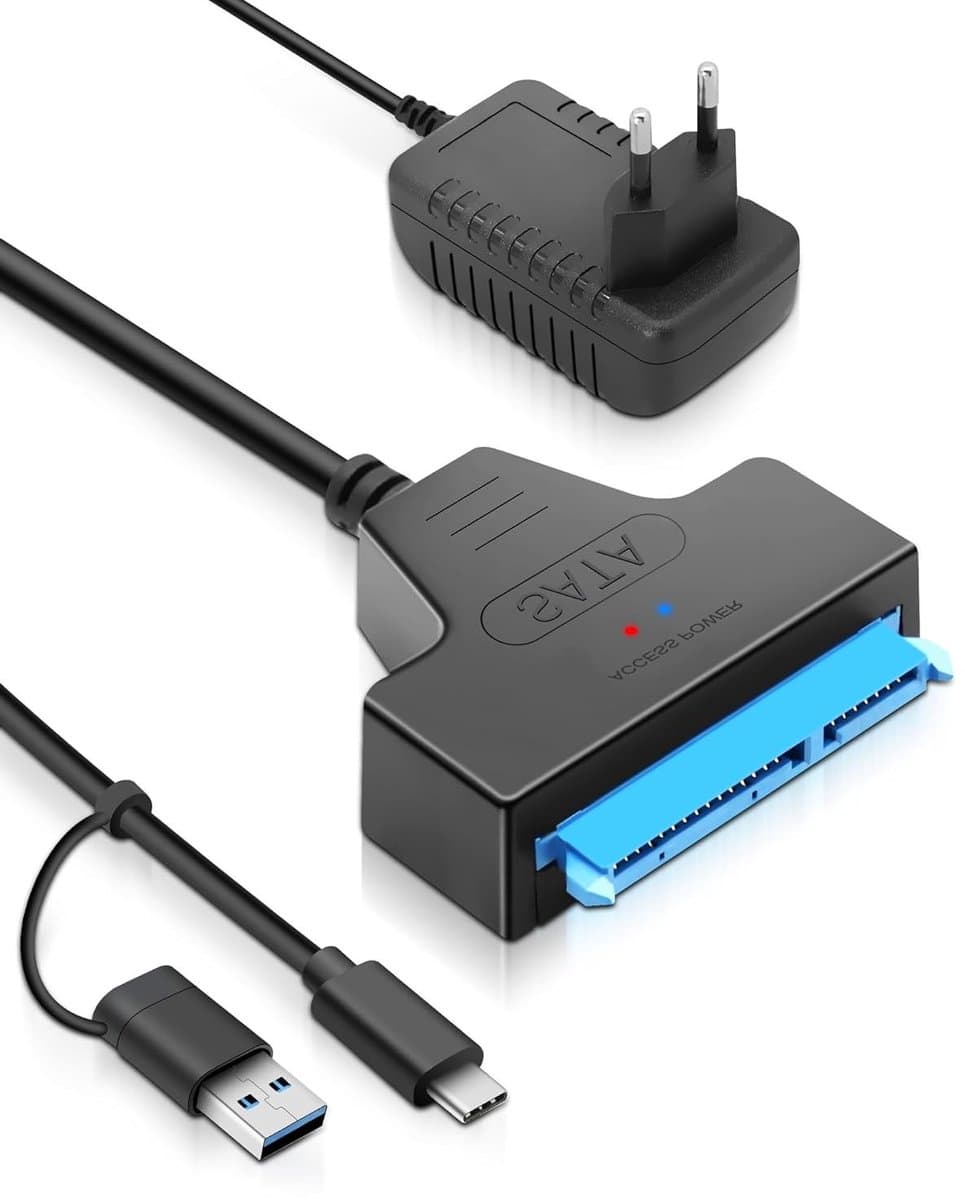 SATA naar USB 3.0 Adapter voor 2.5"/3.5" HDD/SSD met 12V 2A Voeding, Geschikt voor Mac OS, Windows en Linux, Externe Hardeschijf Verbinding — afbeelding 1