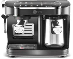 Karaca Hatir Perfetto - Espresso- en Turkse Koffiemachine INOX – 20 Bar – 1900W – Melkopschuimer – 1,8L Waterreservoir