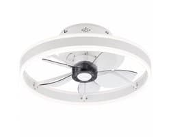 ITRONIQ Plafondventilator Met Verlichting - Dimbare LED Plafondlamp Met Ventilator - Afstandsbediening - 6 Snelheden - Wit