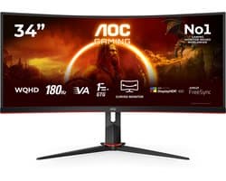AOC CU34G2XP - Curved Ultrawide Gaming Monitor - HDR400 - USB-hub - 180hz - 34 inch
