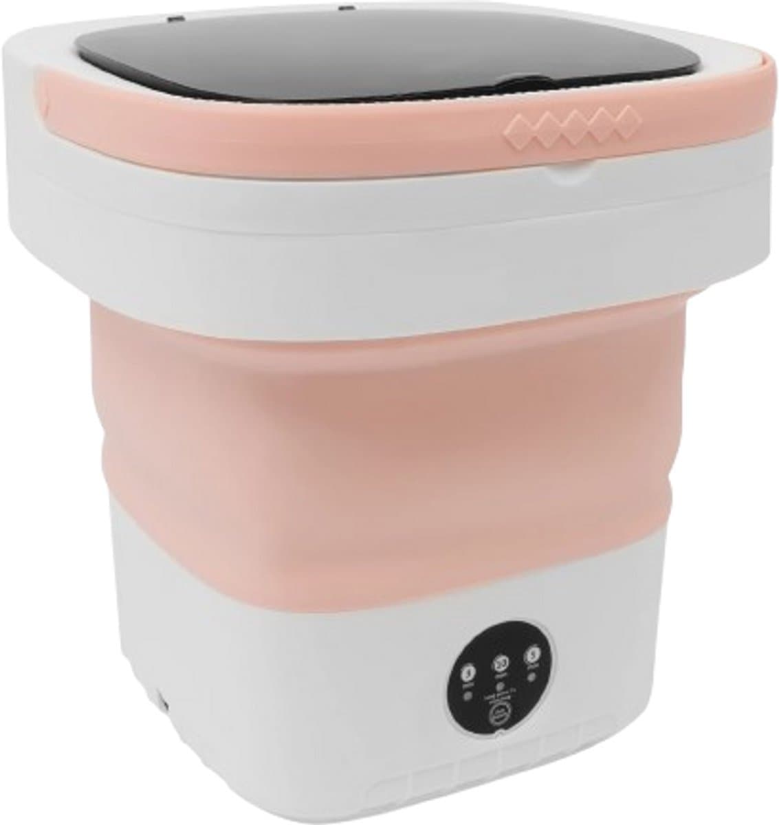 Cellista Mini Opvouwbare Wasmachine 12L - Compacte Wasmachine - Draagbare Wasmachine - Opvouwbare Reiswasmachine - Camping Wasmachine - 3 Wasprogramma's - Roze — afbeelding 1
