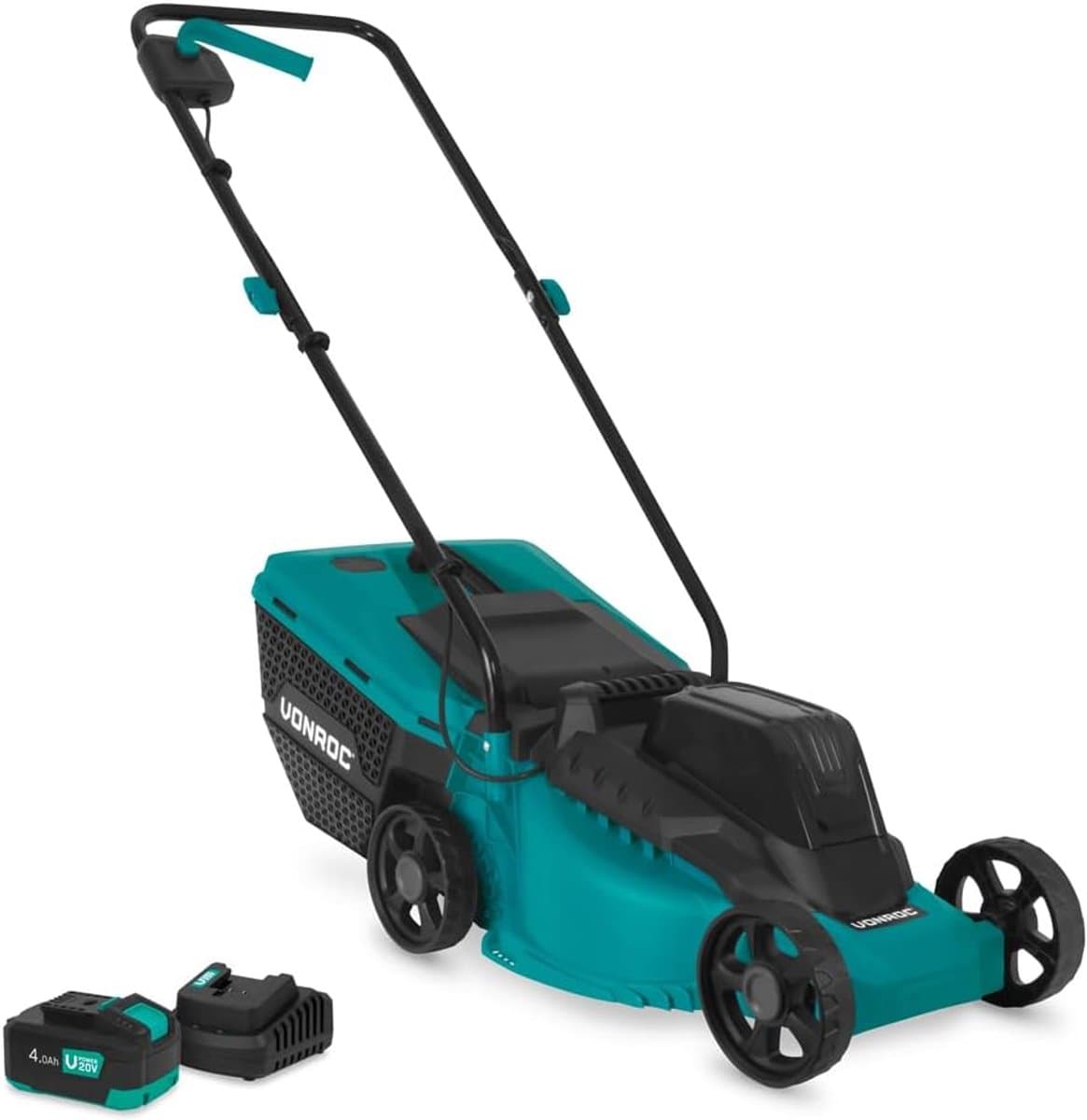 Accu grasmaaier - Draadloze maaier - Gazon onderhoud - Borstelloze motor - 32 cm snijbreedte - Groen — afbeelding 1