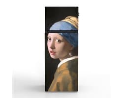 NUNKI MEDIUM-AVERM / Dubbel-Deurs Koelkast, E Klasse, 206l, Johannes Vermeer - Het meisje met de Parel, Satin (ALL sides)
