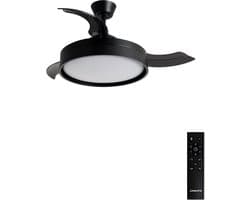 CREATE - Stille plafondventilator 40 W Ø107 cm met intrekbare bladen en LED-licht - M - Met licht - Afstandsbediening - WIND CLEAR EDGE